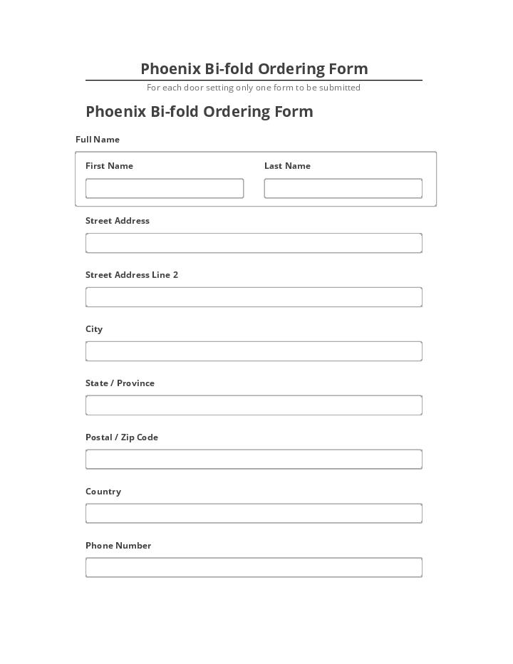 Pre-fill Phoenix Bi-fold Ordering Form from Microsoft Dynamics