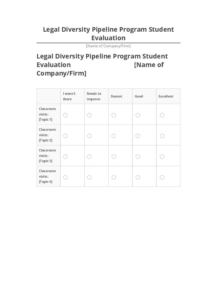Synchronize Legal Diversity Pipeline Program Student Evaluation with Salesforce