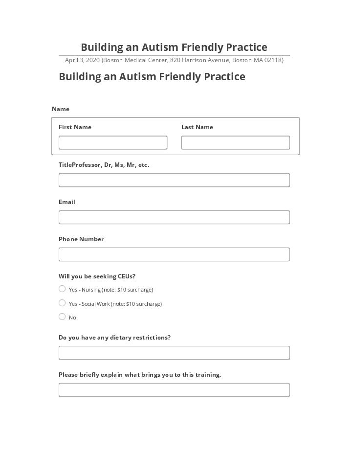 Arrange Building an Autism Friendly Practice in Netsuite
