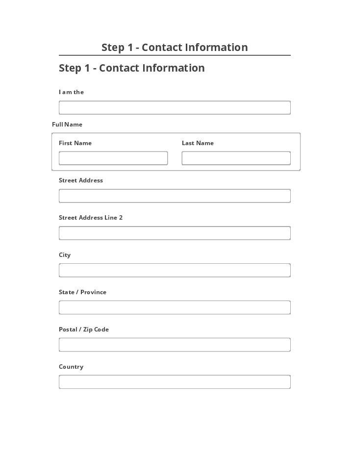Incorporate Step 1 - Contact Information in Salesforce