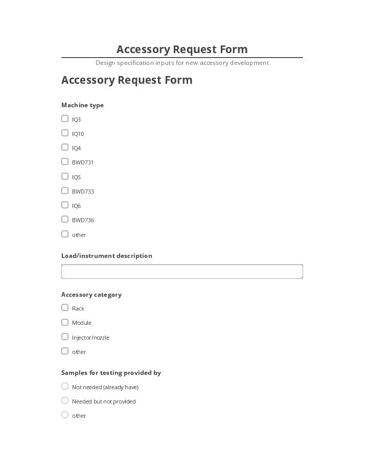 Synchronize Accessory Request Form with Salesforce