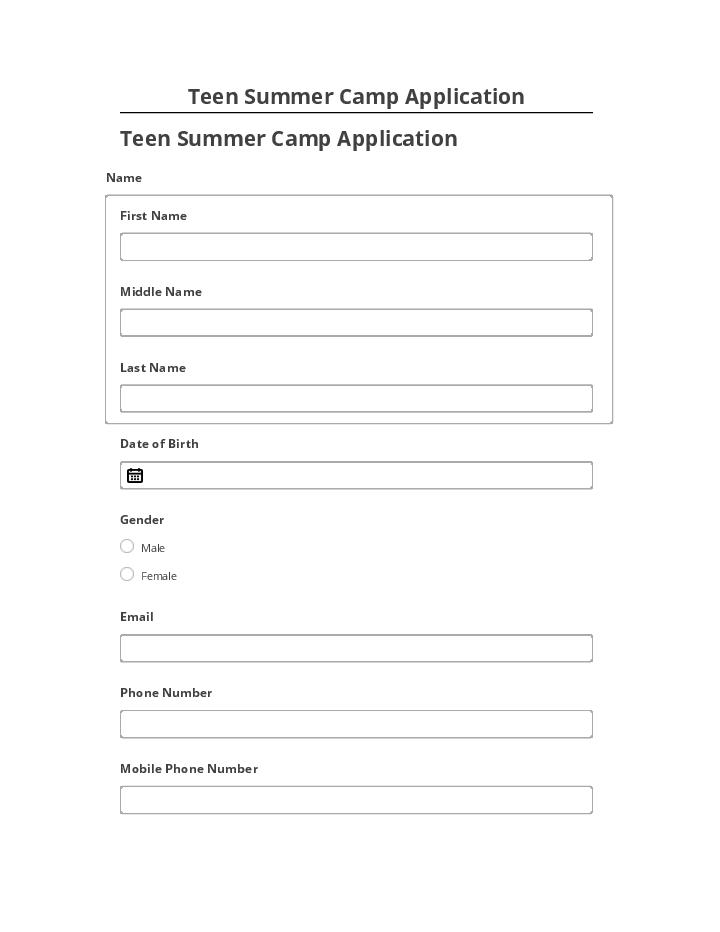 Incorporate Teen Summer Camp Application in Netsuite