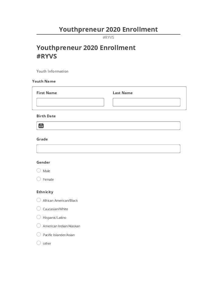 Export Youthpreneur 2020 Enrollment