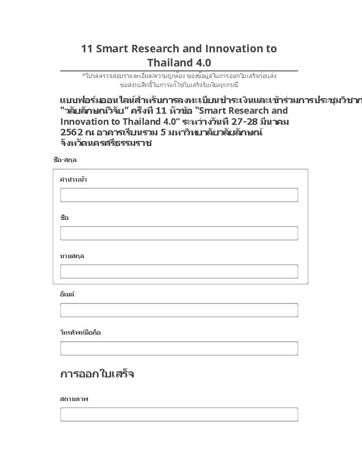 Incorporate 11 Smart Research and Innovation to Thailand 4.0 in Salesforce