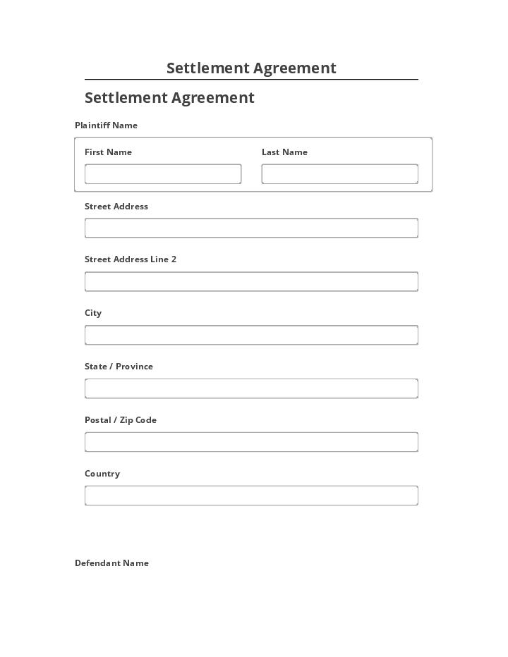 Integrate Settlement Agreement with Salesforce