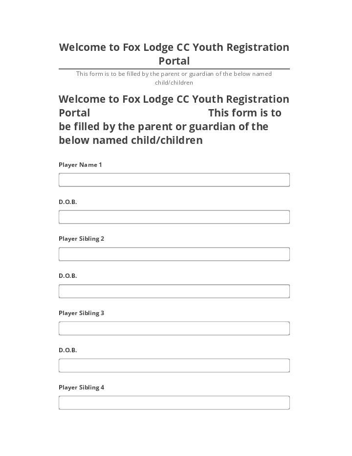 Automate Welcome to Fox Lodge CC Youth Registration Portal in Microsoft Dynamics