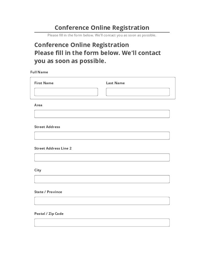 Arrange Conference Online Registration in Netsuite