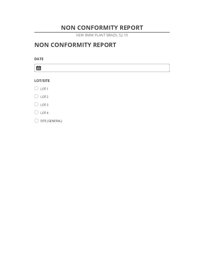 Incorporate NON CONFORMITY REPORT in Salesforce