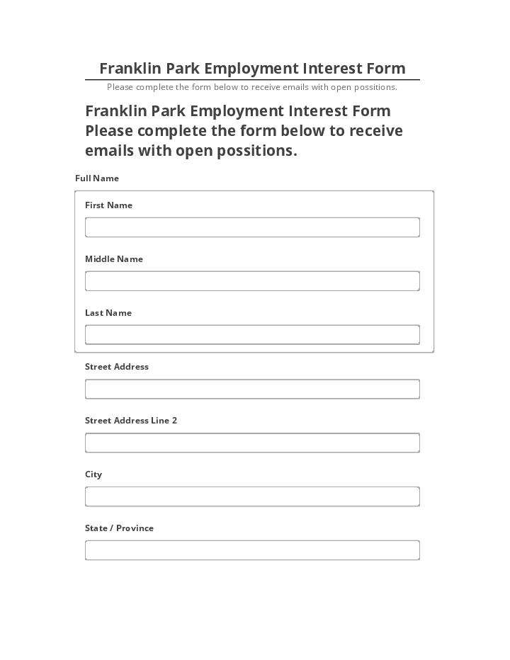 Incorporate Franklin Park Employment Interest Form