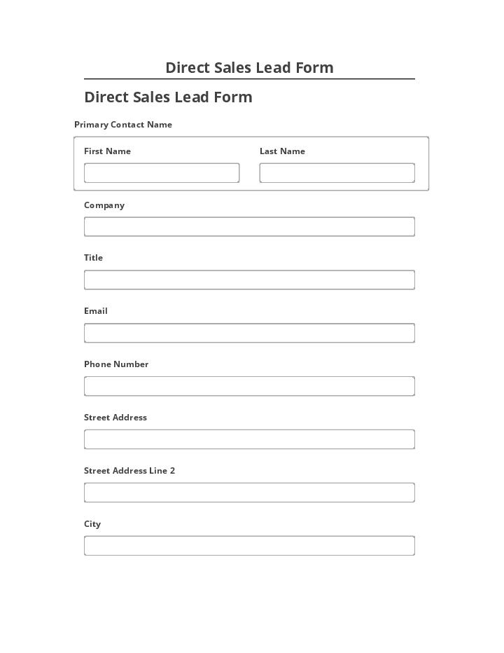 Pre-fill Direct Sales Lead Form