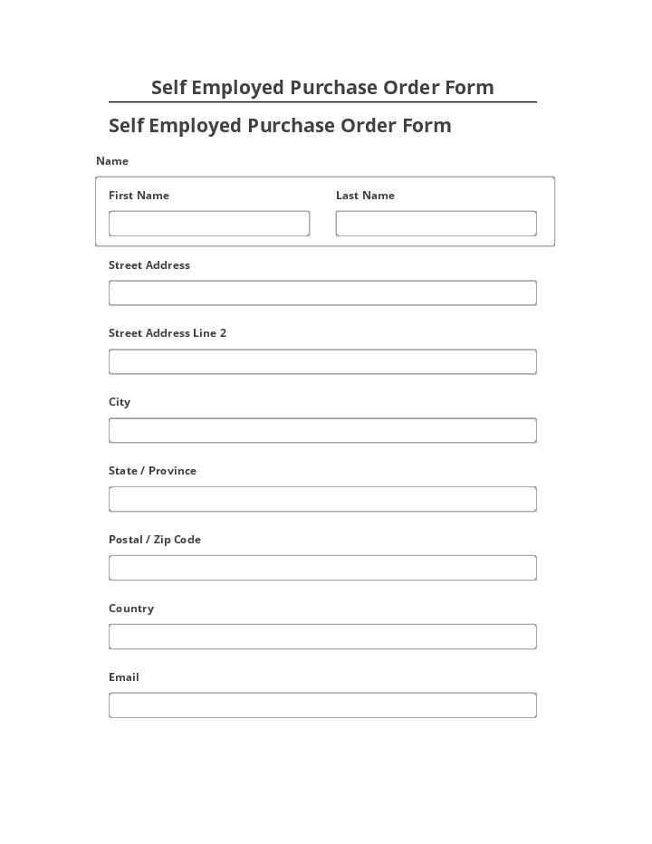 Update Self Employed Purchase Order Form