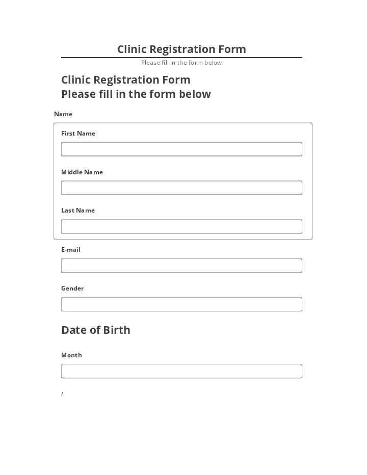 Arrange Clinic Registration Form