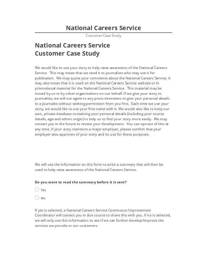 Pre-fill National Careers Service