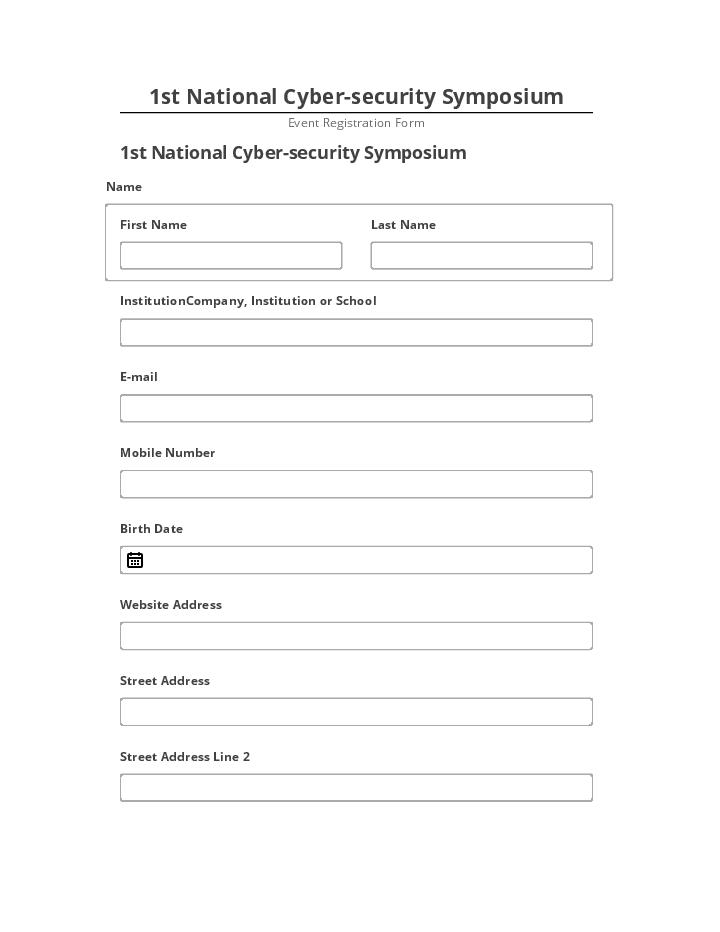 Incorporate 1st National Cyber-security Symposium in Netsuite