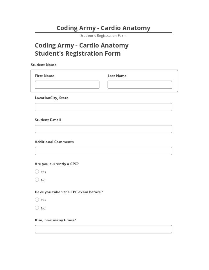 Incorporate Coding Army - Cardio Anatomy in Netsuite