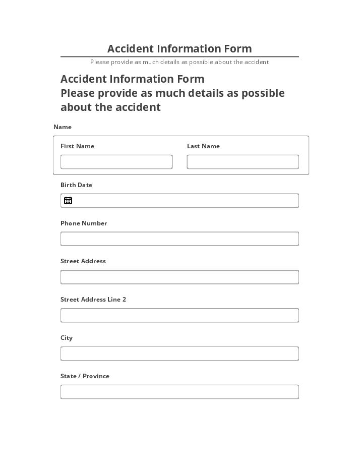 Integrate Accident Information Form with Netsuite