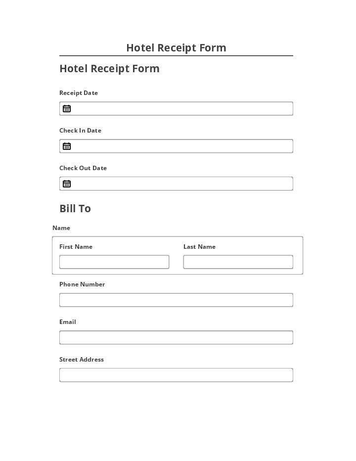 Export Hotel Receipt Form to Microsoft Dynamics