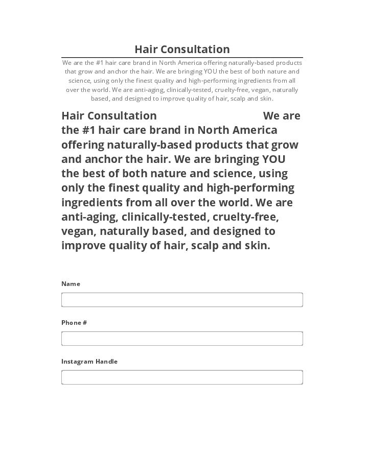 Update Hair Consultation from Microsoft Dynamics