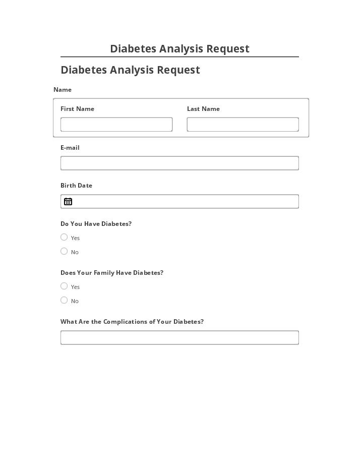 Update Diabetes Analysis Request from Salesforce