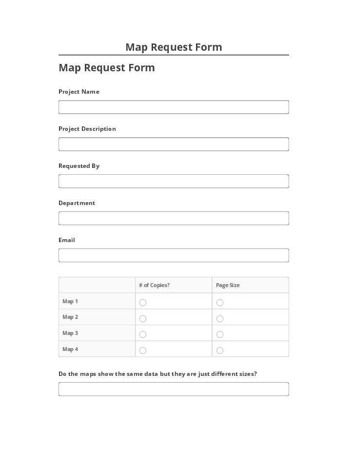 Pre-fill Map Request Form