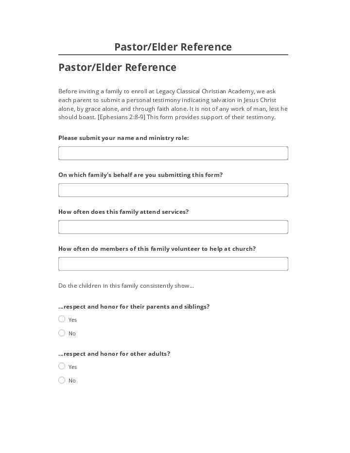 Pre-fill Pastor/Elder Reference from Netsuite