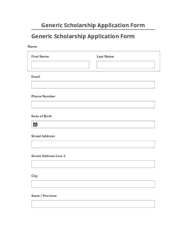 Extract Generic Scholarship Application Form