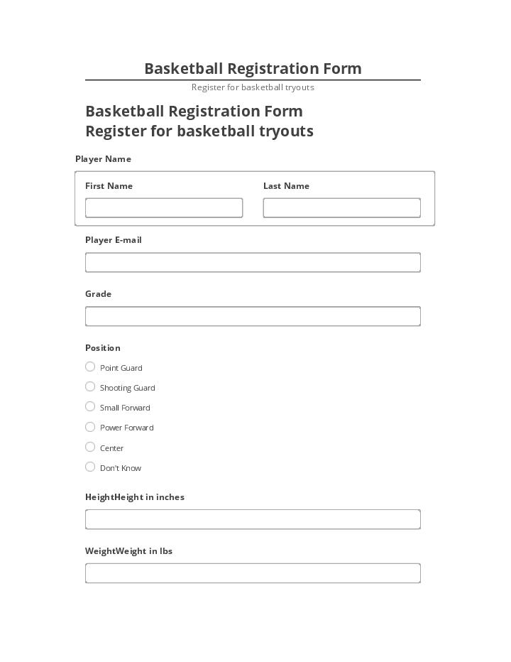 Archive Basketball Registration Form to Salesforce