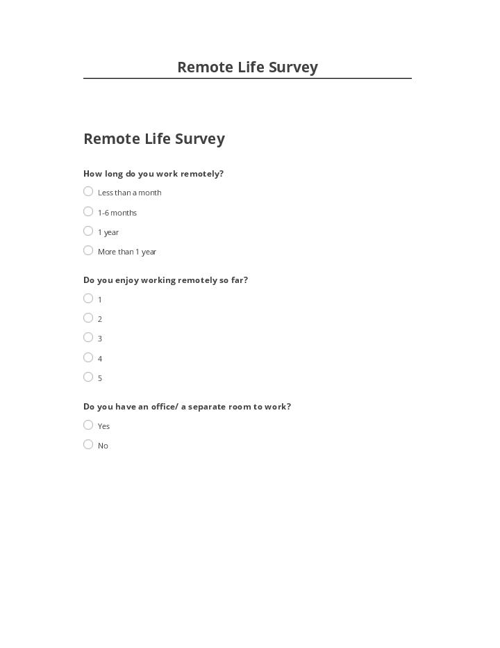 Update Remote Life Survey from Salesforce