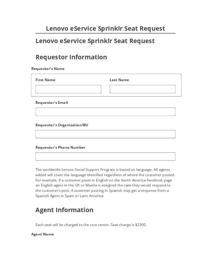 Incorporate Lenovo eService Sprinklr Seat Request in Microsoft Dynamics