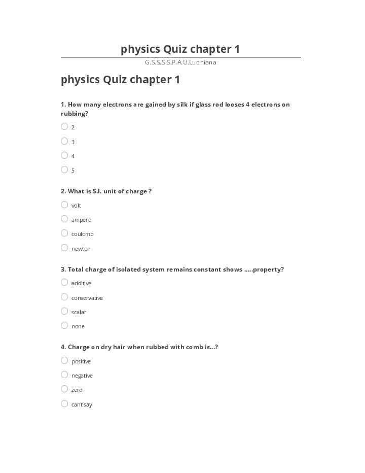 Extract physics Quiz chapter 1