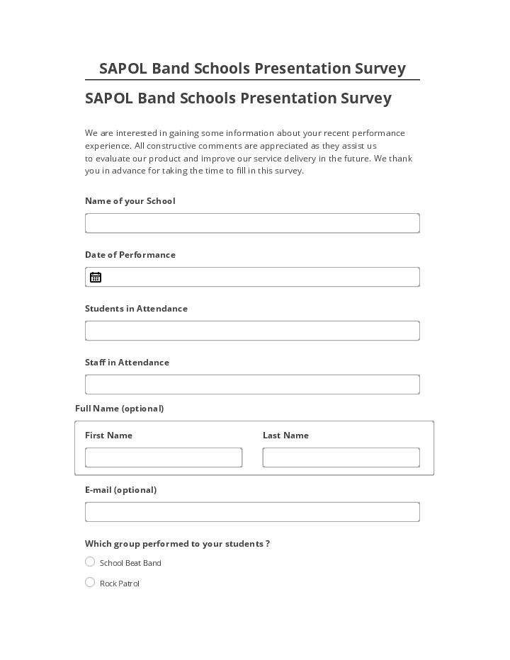 Manage SAPOL Band Schools Presentation Survey in Salesforce