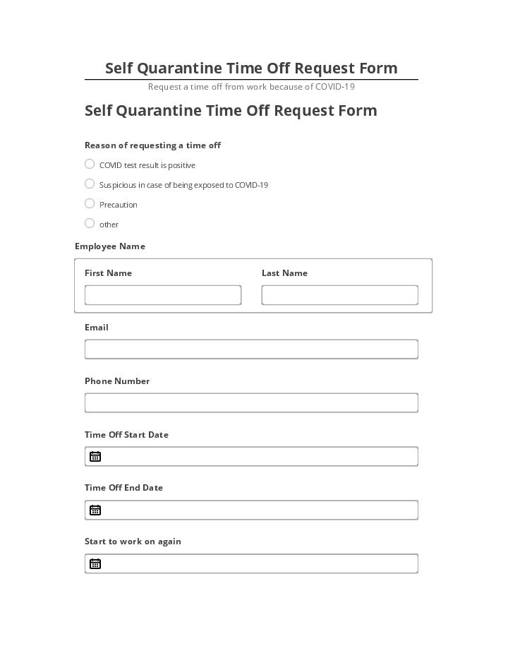 Integrate Self Quarantine Time Off Request Form with Netsuite