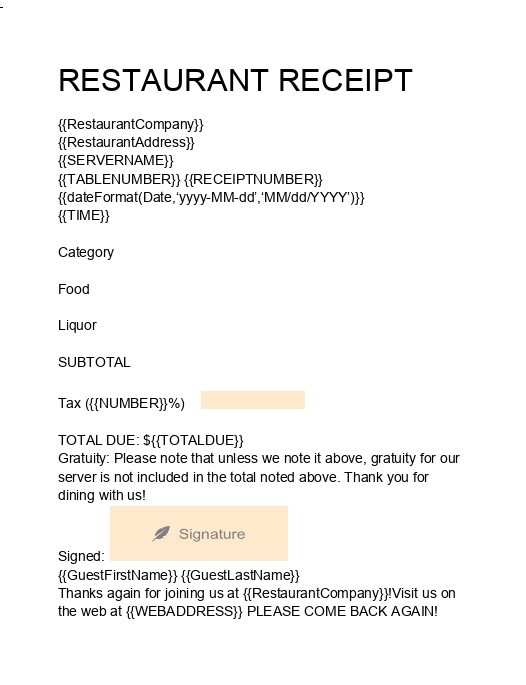 Pre-fill Restaurant Receipt from Microsoft Dynamics