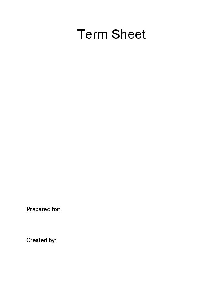 Incorporate Term Sheet