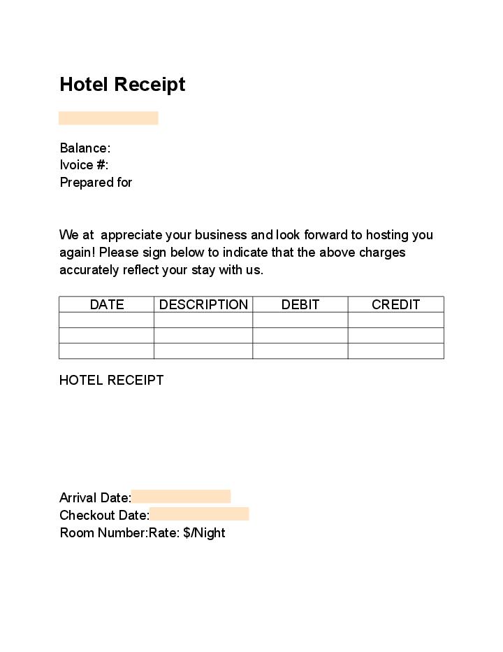 Manage Hotel Receipt