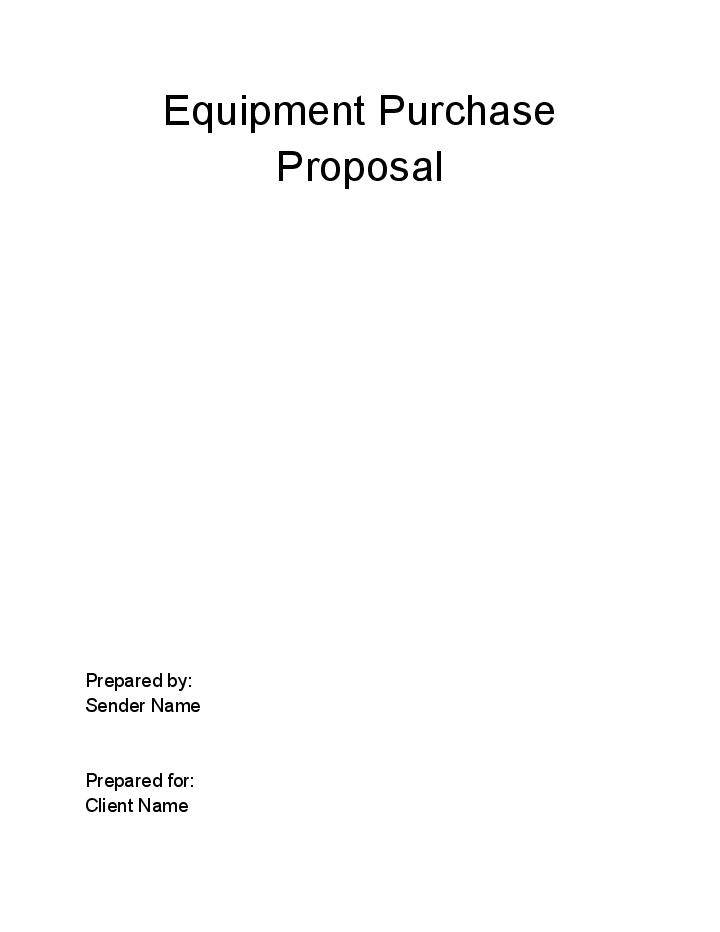Pre-fill Equipment Purchase Proposal from Netsuite