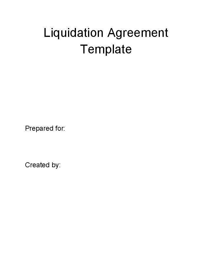Pre-fill Liquidation Agreement from Microsoft Dynamics