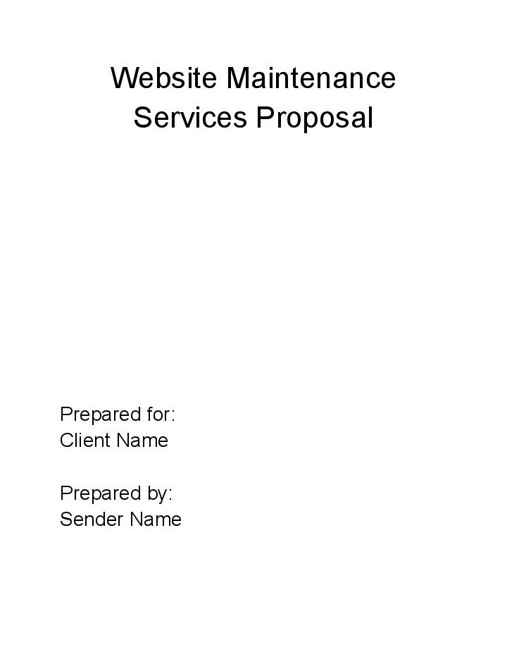 Arrange Website Maintenance Services Proposal in Netsuite