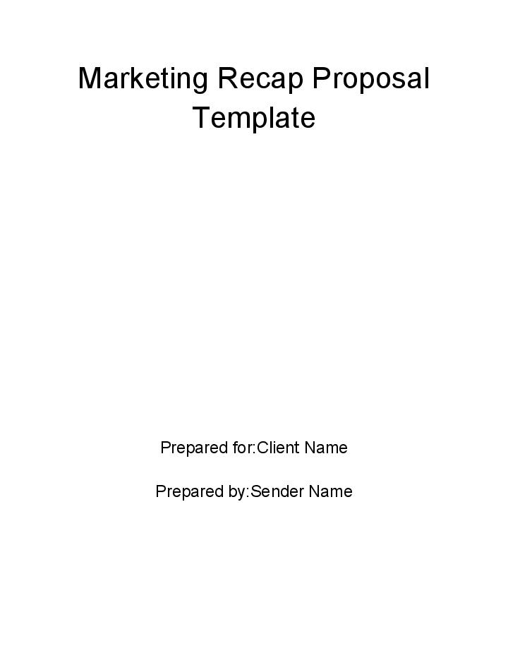 Export Marketing Recap Proposal
