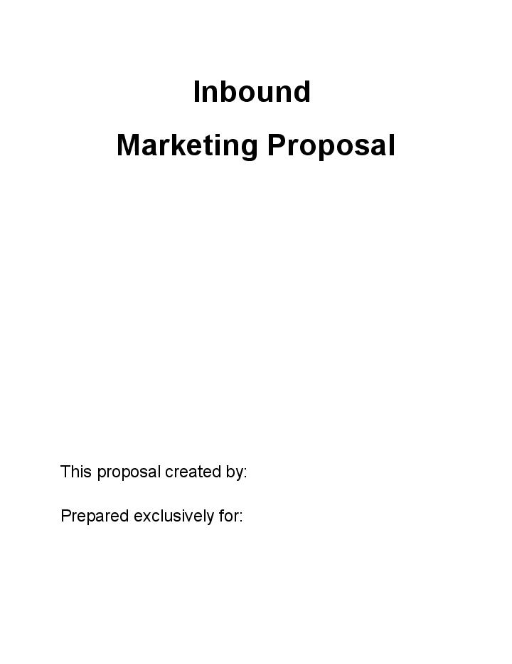 Pre-fill Inbound Marketing Proposal