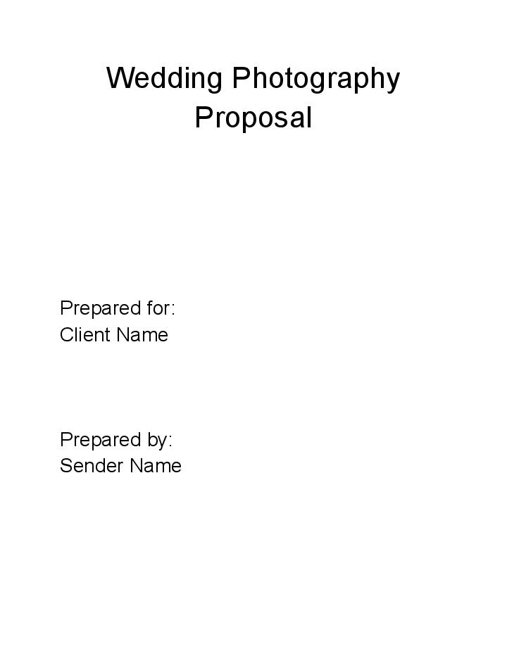 Synchronize Wedding Photography Proposal with Netsuite