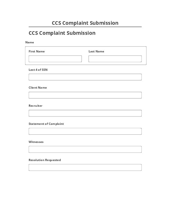 Pre-fill CCS Complaint Submission Microsoft Dynamics