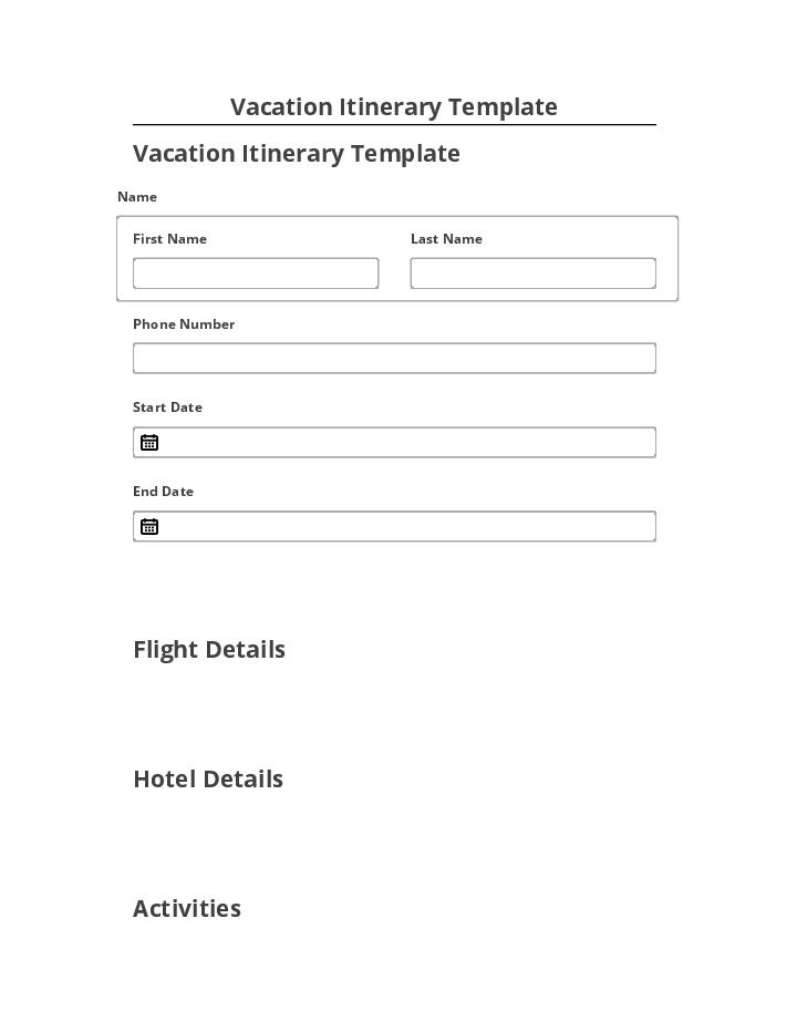 Export Vacation Itinerary Template Microsoft Dynamics