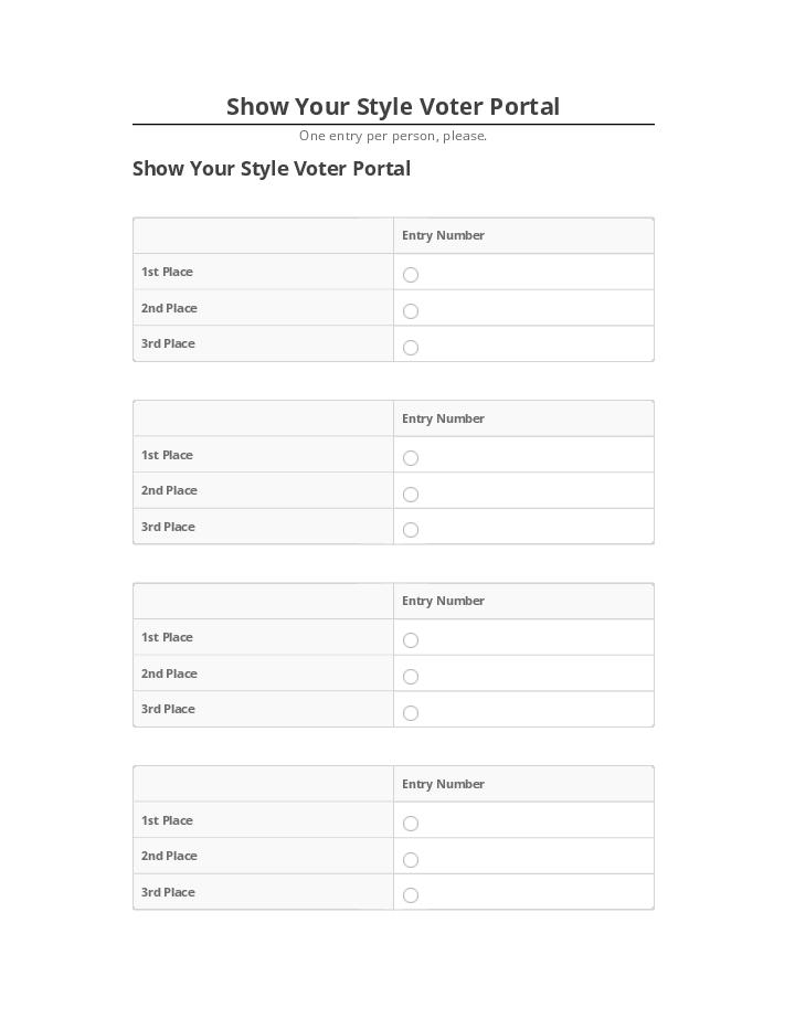 Export Show Your Style Voter Portal Netsuite