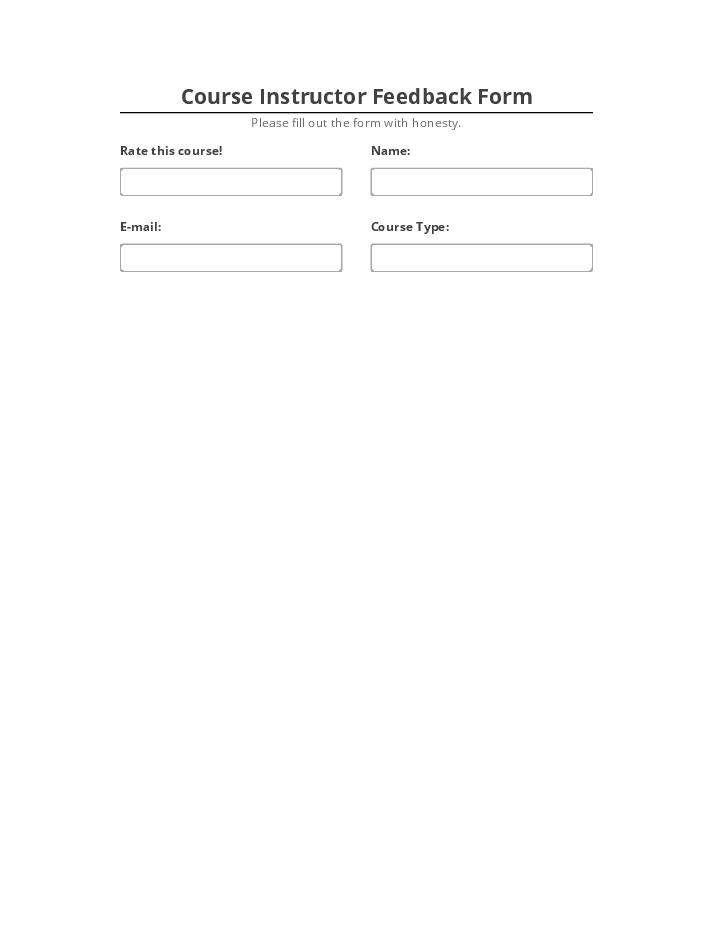 Archive Course Instructor Feedback Form Netsuite