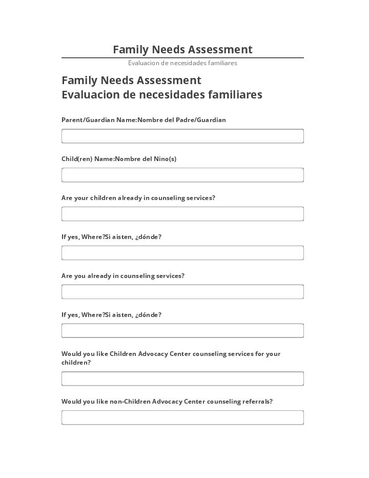 Extract Family Needs Assessment Salesforce