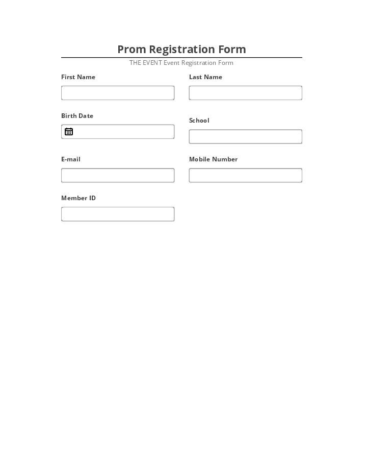 Manage Prom Registration Form Salesforce