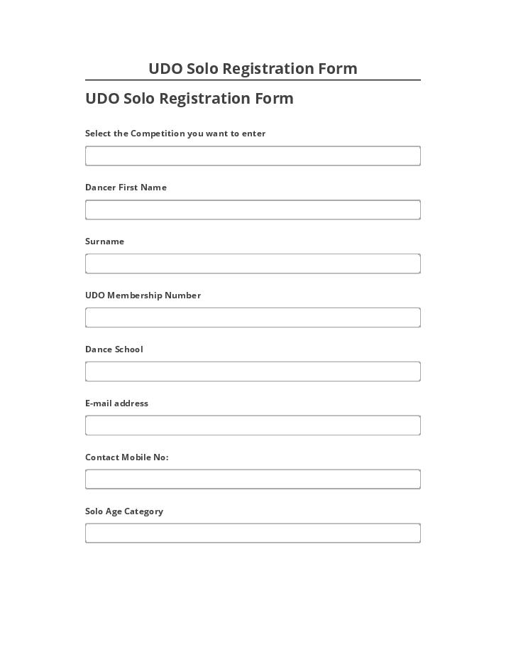 Synchronize UDO Solo Registration Form Netsuite