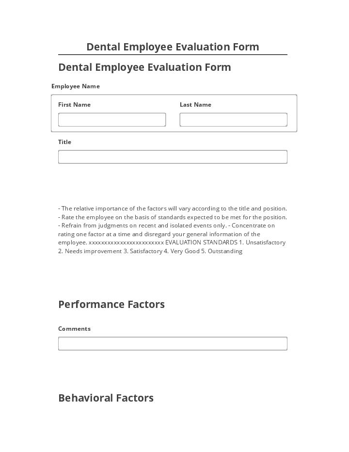 Synchronize Dental Employee Evaluation Form Netsuite