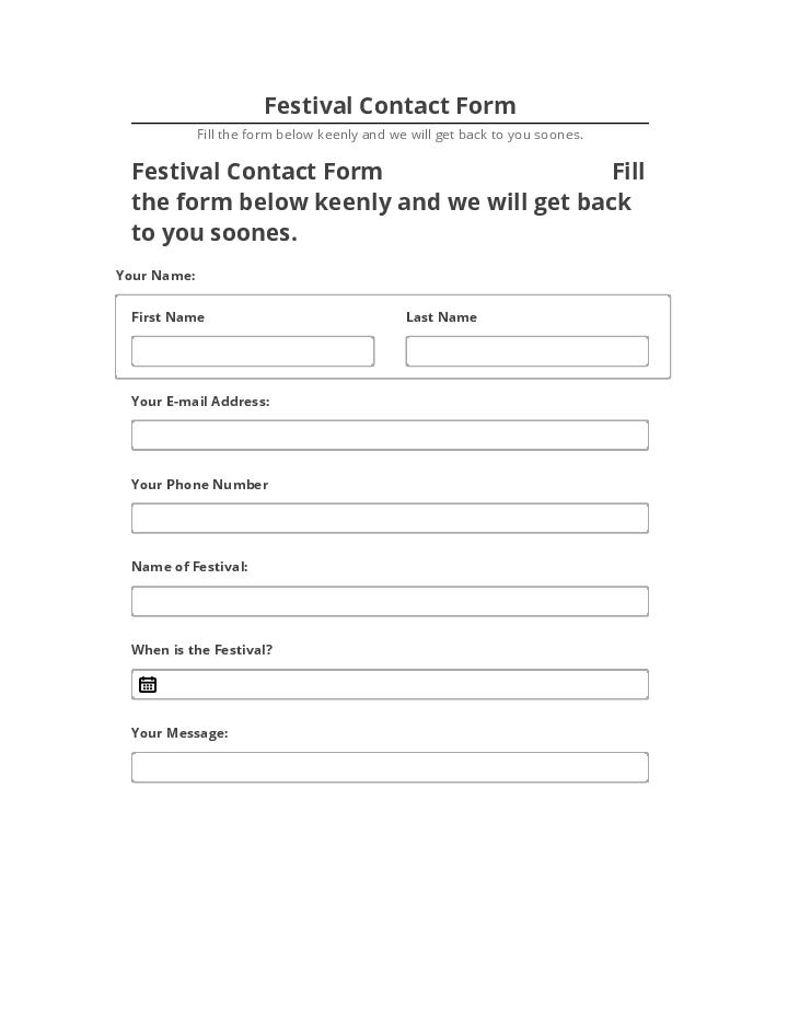Extract Festival Contact Form Netsuite